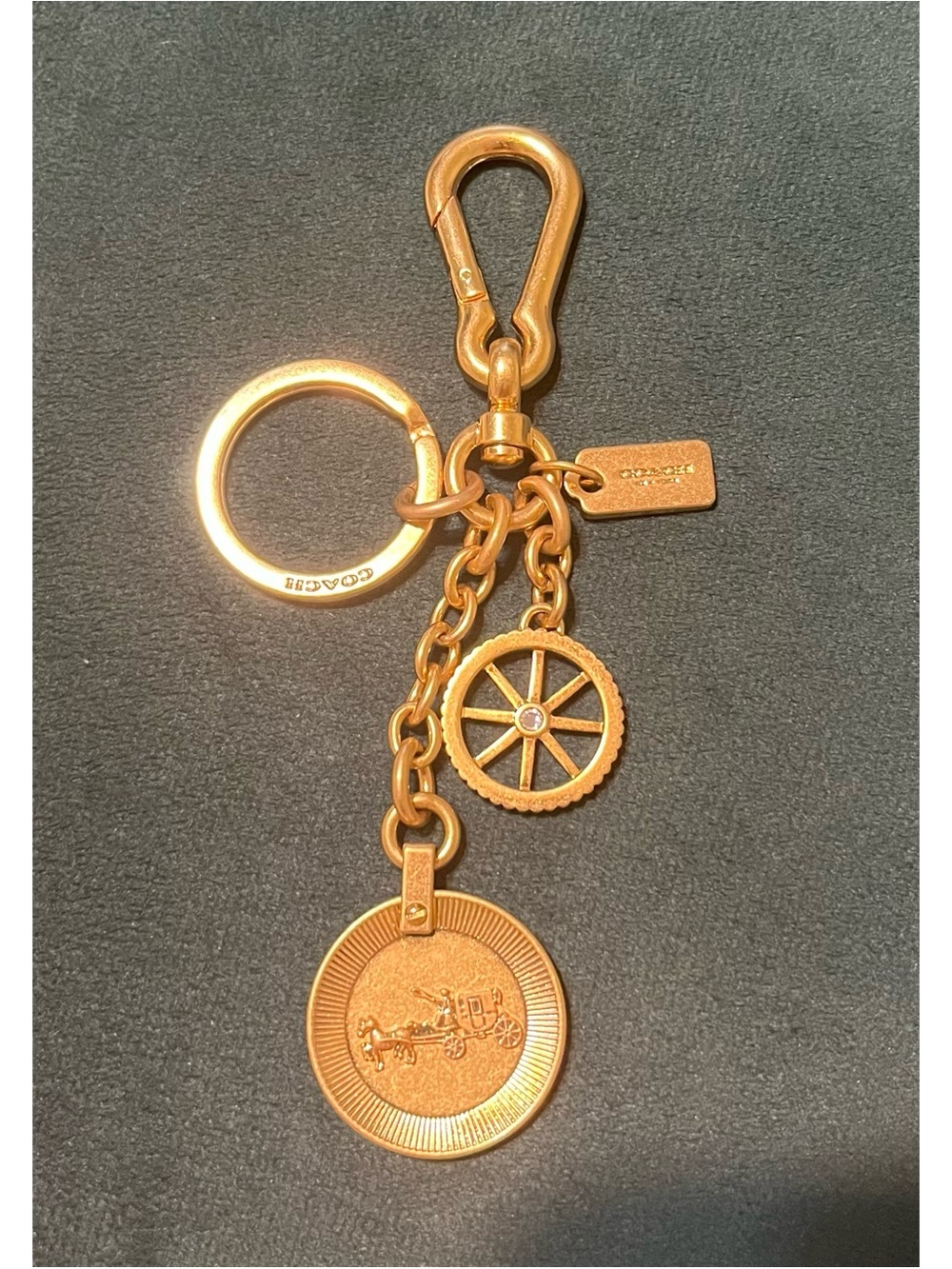 Coach RARE Horse Carriage Wheel Bag Charm Keychain!